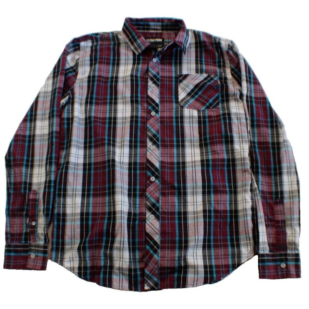 Zoo York Men's Plaid Button Up Shirt Size L